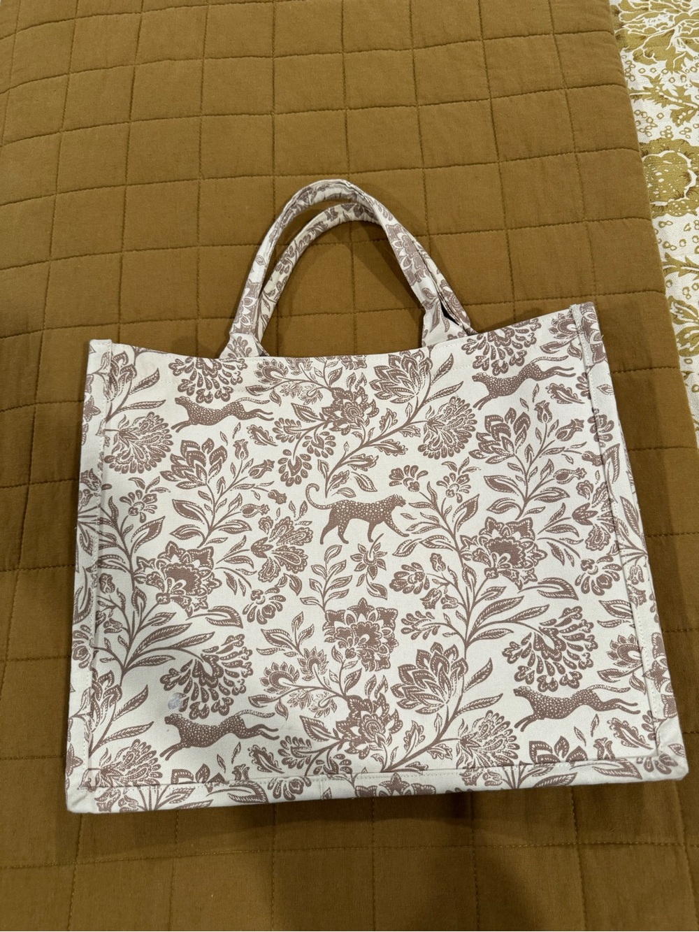100% Cotton Tote Made in India 17” x 13 3/4”